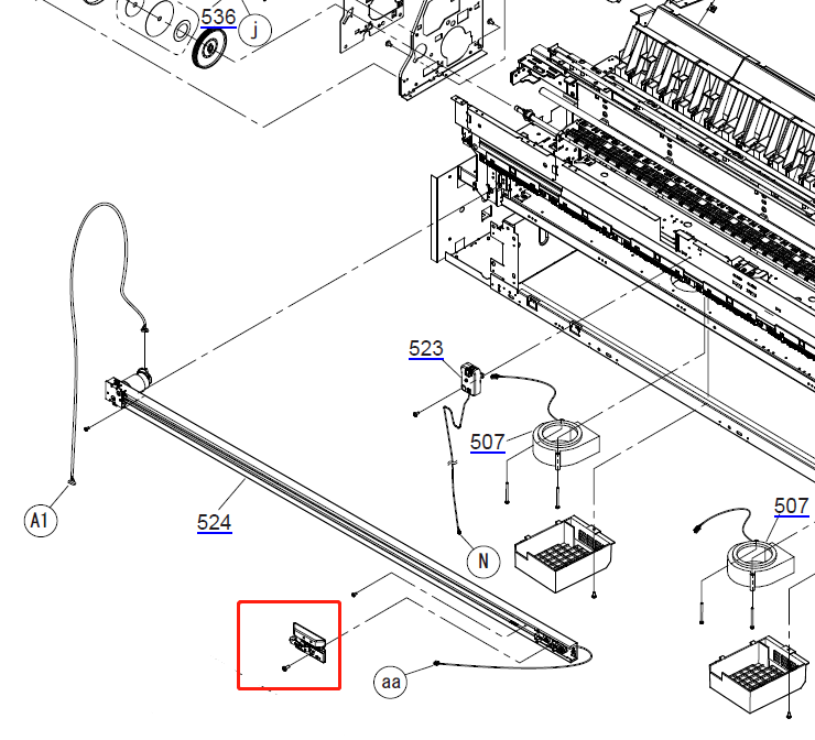 Unidad de corte Epson SureColor B6000 / B6070 / F6000 / F6070 / F6200 / F6270 / F6300 / F6370 / F6400 / F6470 / T3000 / T3080 / T3070 / T5000 / T5070 / T7000 / T7070 / T3200 / T3270 / T5200 / T5270 / T7200 / T7270 - C13S902006