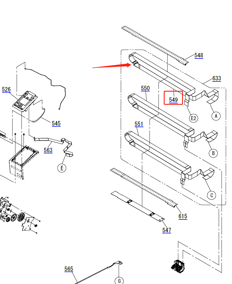 Cable FFC CR EPSON SureColor T5000 T5200 T7000 T7200 B6000 F6000 F6200 F6300 (placa principal a secundaria) CN100 - 2142134