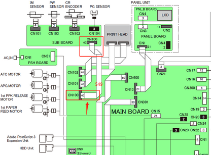 Cable FFC CR EPSON SureColor T3000 T3050 T3070 / T3200 T3250 T3270 (CN100) (placa principal a secundaria) - 2170115