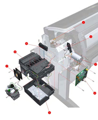 Motor del carro del eje de escaneo para las impresoras HP Designjet T620 y T1120 (CK837-67015) - Reacondicionado
