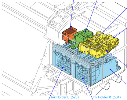 EPSON SC-F9300 F9370 B9000 B9070 IH ASSY.,L CF79 ESL,ASP (soporte de tinta IZQUIERDO) - 1863582 / 1731952 / 1828613