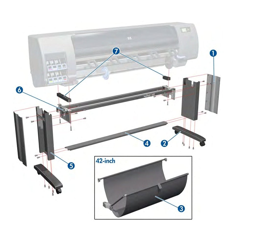 Conjunto de pie para las series HP DesignJet Z6200, Z6600 y Z6800 (CQ109-67039)