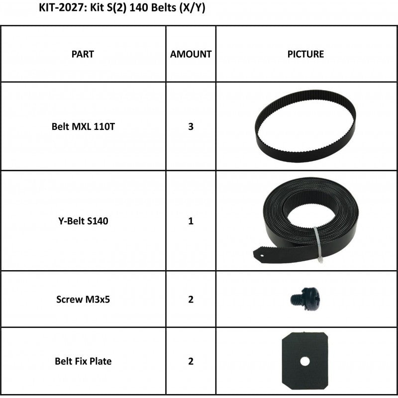 Kit S(2) 140 Correas (X/Y) para Summa S Clase Serie 140 (KIT-2027) 