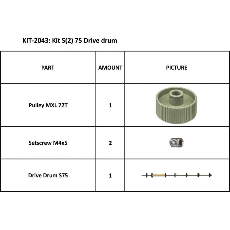 Kit de tambor de accionamiento SummaCut para S(2)Class 75 (KIT-2043)