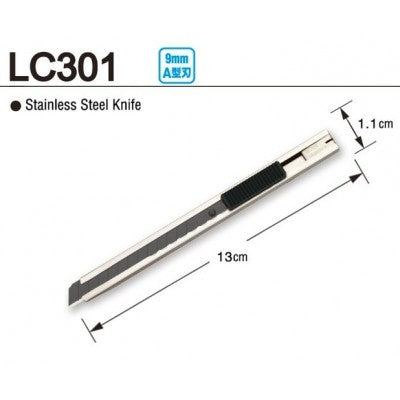 Cutter Knife (9mm) Stainless Steel Cutter (LC301)