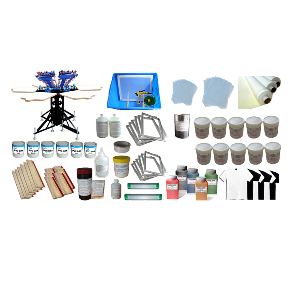 6 Color Silk Screen Printing Kit Silk Screen Printer &amp; Press Tools Materials (SPK-TJ-KIT-015)