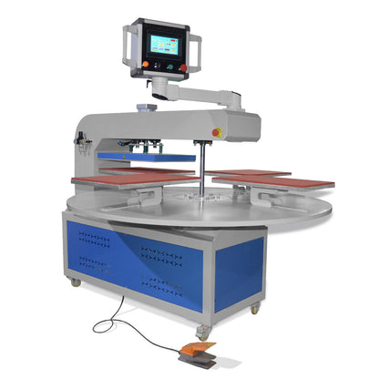 Máquina de estampado rotativa neumática automática de cuatro mesas de trabajo
