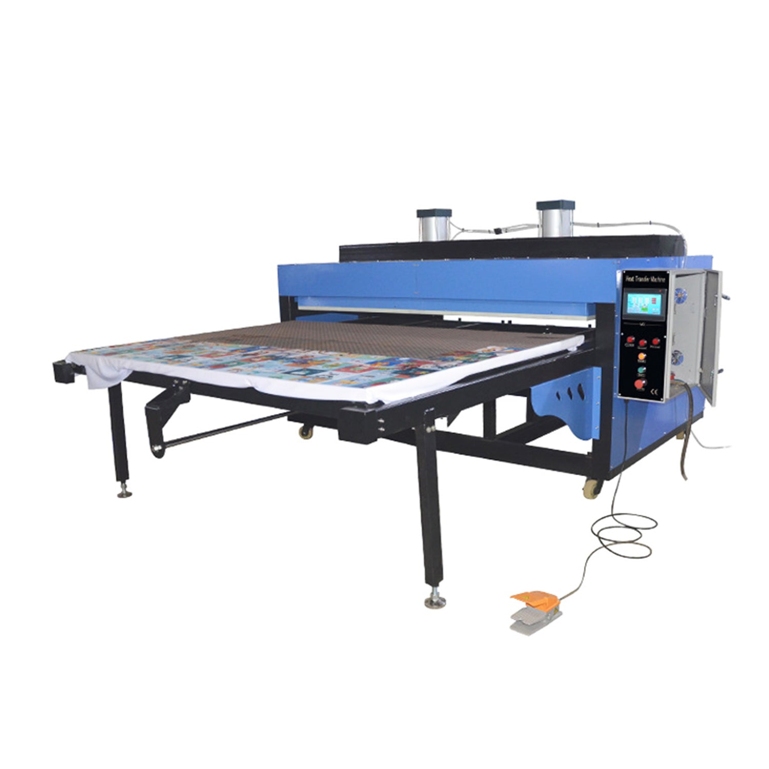 59" x 78.7" Pneumatic Double Cylinder Single Sided Single Station Large Format Heat Transfer Sublimation Flatbed Machine