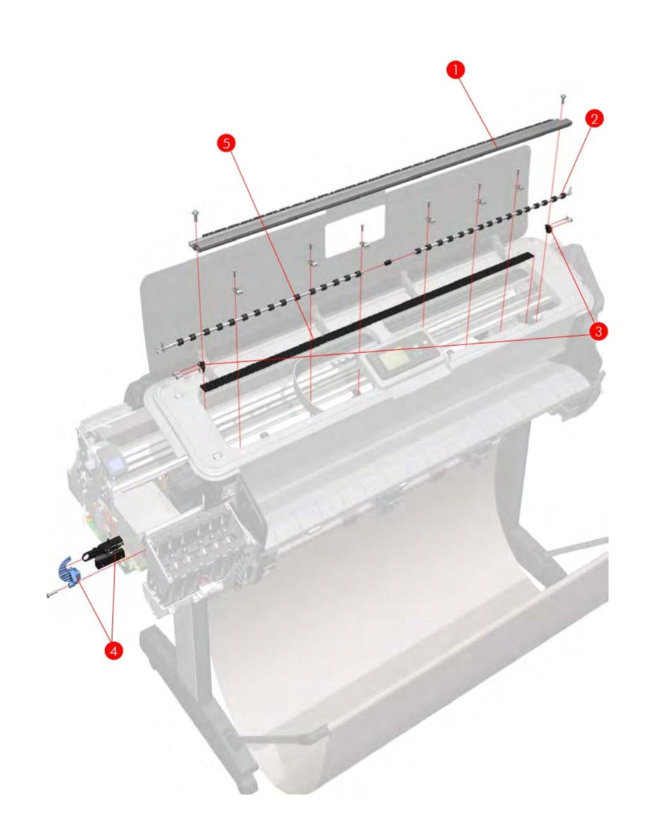 Conjunto de rueda de estrella para plotters HP DesignJet T620, T790, T1100, T610 y Z2600 de 24&quot; (Q6683-60196) - Reacondicionado