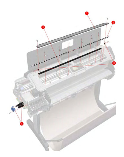 Conjunto de rueda de estrella para plotters HP DesignJet T620, T790, T1100, T610 y Z2600 de 24&quot; (Q6683-60196) - Reacondicionado