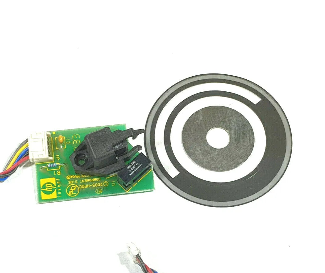 Sensor y disco del codificador del rodillo de accionamiento - Para los plotters HP DesignJet L25500, Z6100, Z6200 (Q6651-60320) - Reacondicionado