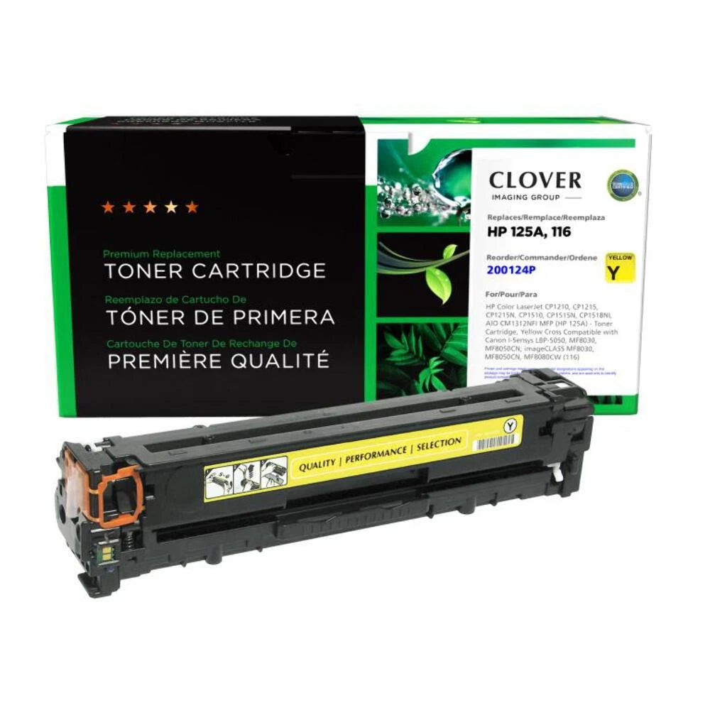 Clover Remanufactured Yellow Toner Cartridge for HP 125A (CB542A)