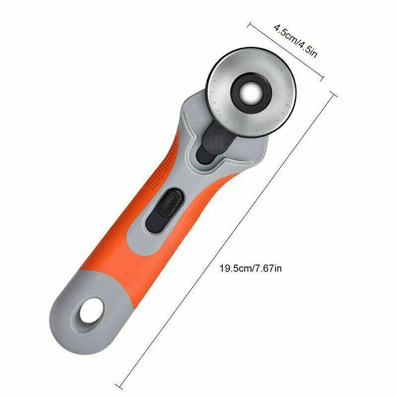 Fabric Rotary Cutter + 45mm Blades (10PCS) Sewing Quilters Leather Cutting Tool Set