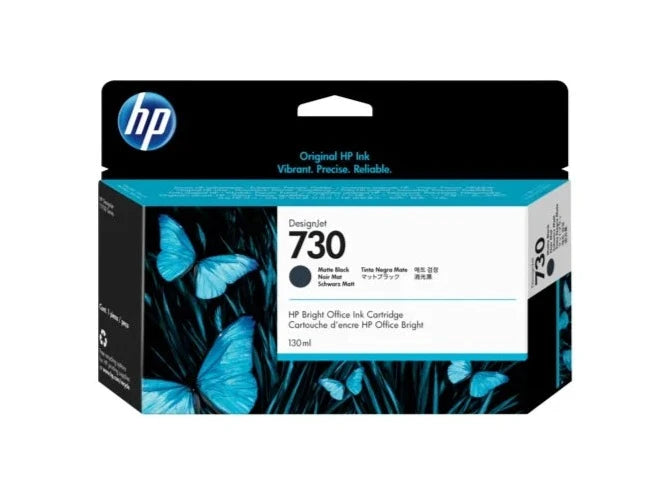 Cartucho de tinta DesignJet HP 730 (130 ml), negro mate, para HP DesignJet T1600, T1600dr, T1700, T1700dr, T2600, T2600dr - P2V65A