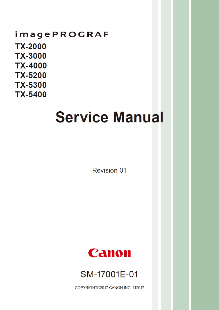 Manual de servicio de Canon imagePROGRAF TX-2000 TX-3000 TX-4000 TX-5200 TX-5300 TX-5400