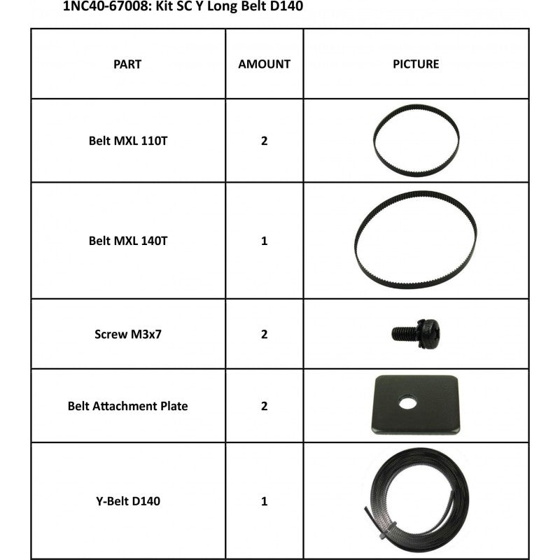 Kit Summa SummaCut SC Y Correa larga 54 para SummaCut D140 (1NC40-67008)