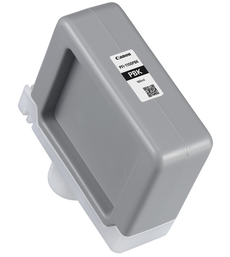 Depósito de tinta negra fotográfica Canon PFI-1100PBK (160 ml) para imagePROGRAF PRO-2000, PRO-2100, PRO-4000, PRO-4000S, PRO-4100, PRO-4100S, PRO-6000S, PRO-6100, PRO-6100S - 0850C001AA