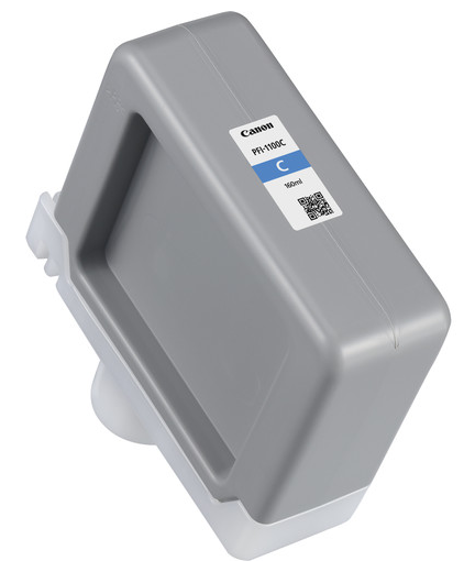 Depósito de tinta pigmentada cian Canon PFI-1100C (160 ml) para imagePROGRAF PRO-2000, PRO-2100, PRO-4000, PRO-4000S, PRO-4100, PRO-4100S, PRO-6000S, PRO-6100, PRO-6100S - 0851C001AA