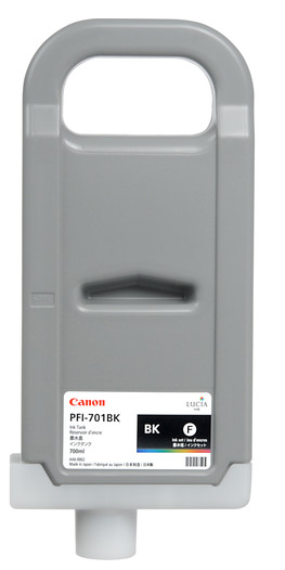 Depósito de tinta negra Canon PFI-701BK (700 ml) para imagePROGRAF iPF8000, iPF8000S, iPF9000, iPF9000S - 0900B001AA