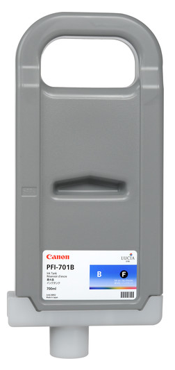 Depósito de tinta azul Canon PFI-701B (700 ml) para imagePROGRAF iPF8000, iPF8100, iPF9000, iPF9100 - 0908B001AA