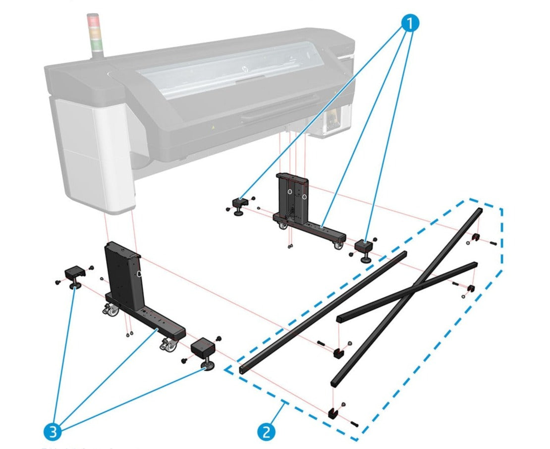Conjunto de pie derecho para impresora HP Latex de 700 W y 800 W (Y0U21-67186)