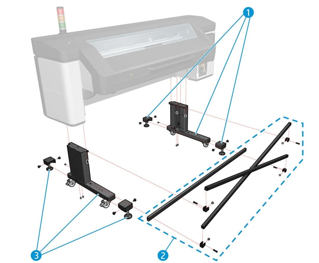 Conjunto de soporte de pie para impresora HP Latex de 700 W y 800 W (Y0U21-67163) - Nuevo