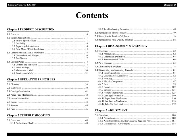 Manual de servicio de EPSON Pro GS6000 
