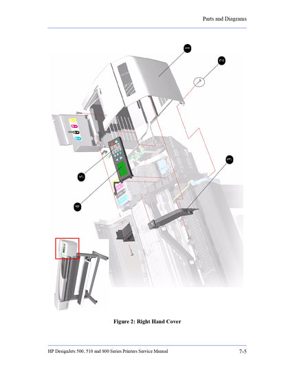 C7769-60161 Conjunto de panel de control - Para impresoras HP DesignJet serie 500/800