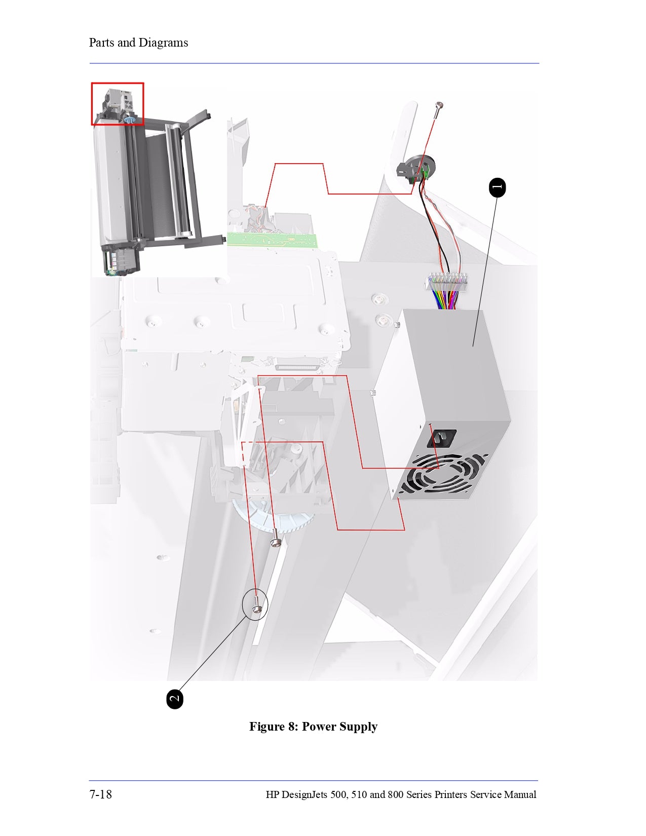 C7769-60387 Conjunto de fuente de alimentación para HP DesignJet serie 510, 500 y 800