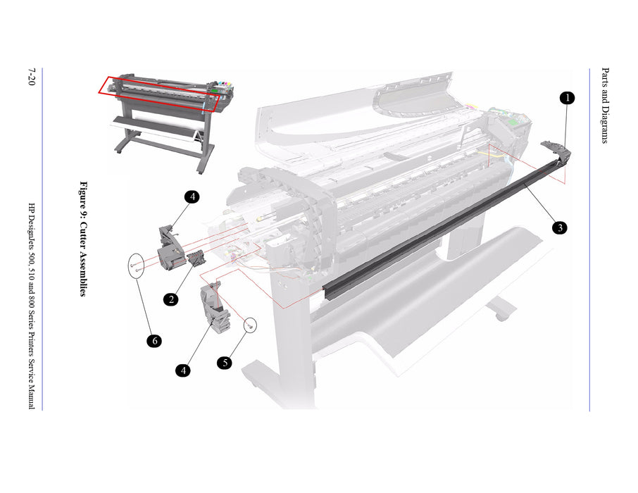 C7769-60390 Conjunto de cortador para HP DesignJet serie 510, 500, 800