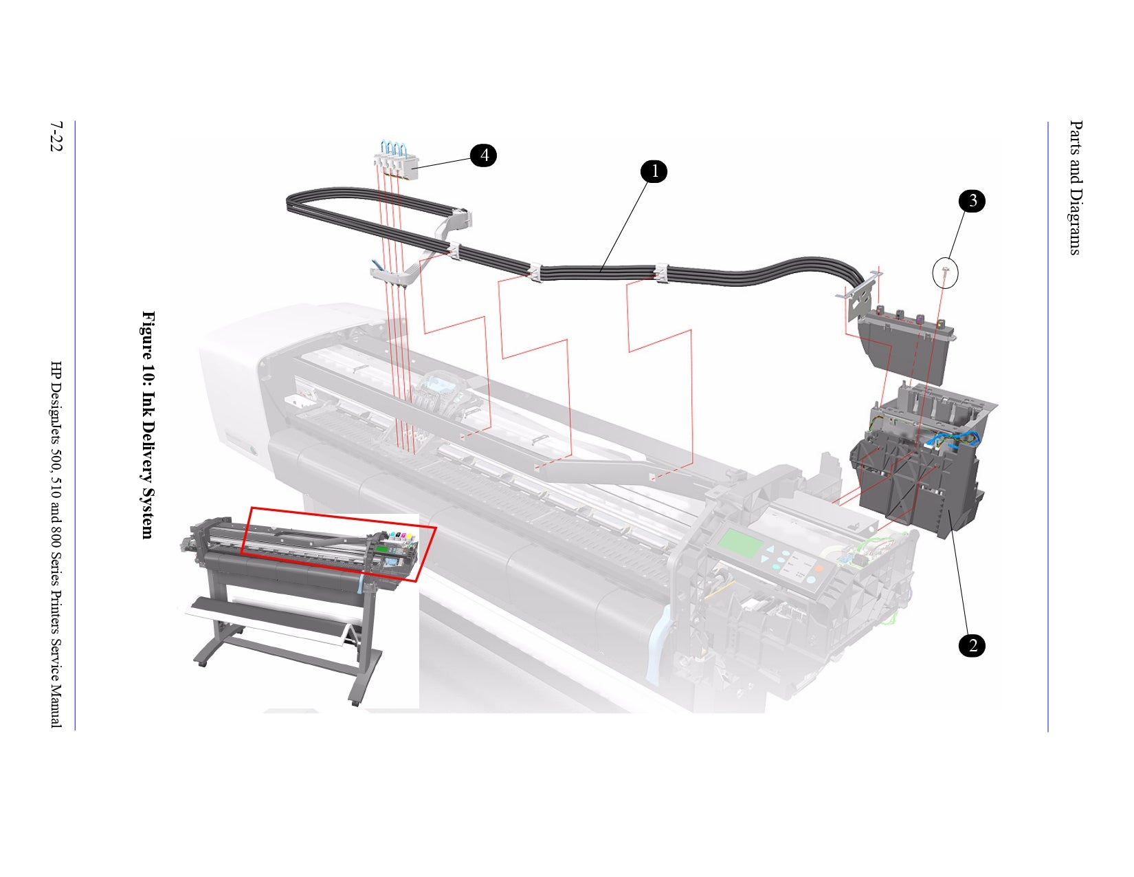 C7769-60381 - Conjunto de tubos (para impresoras Designjet serie 500/800 de 24 pulgadas)