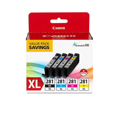 Canon CLI-281 XL - Paquete de 4 tintas (negro, cian, magenta y amarillo) - 2037C005