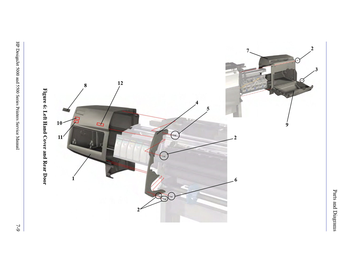 Recorte izquierdo para impresoras HP DesignJet 5000/5500 (C6090-60042)