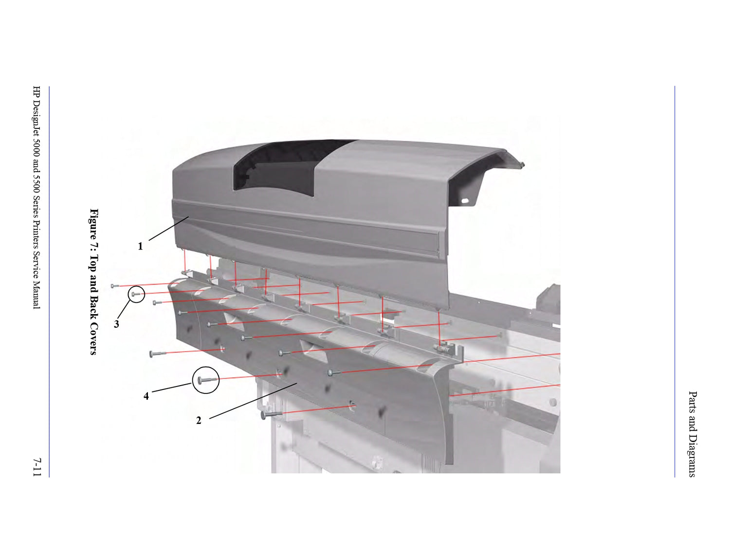 Cubierta superior para impresoras HP DesignJet 5000 de 60 pulgadas (C6095-60278)