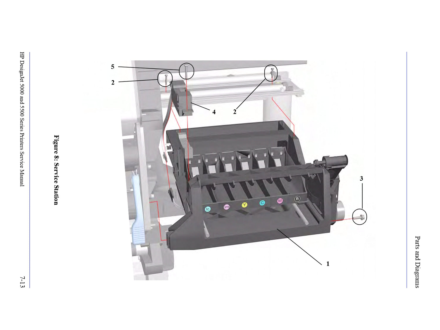 Conjunto de estación de servicio para impresoras HP DesignJet 5000/5500 (C6090-60083) - Nuevo