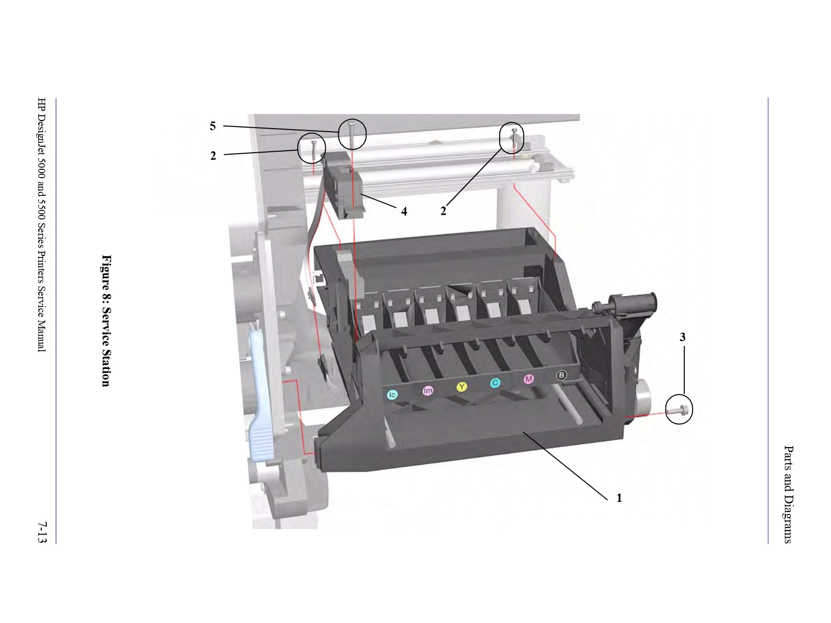 Conjunto de estación de servicio para impresoras HP DesignJet 5000/5500 (C6090-60083) - Nuevo