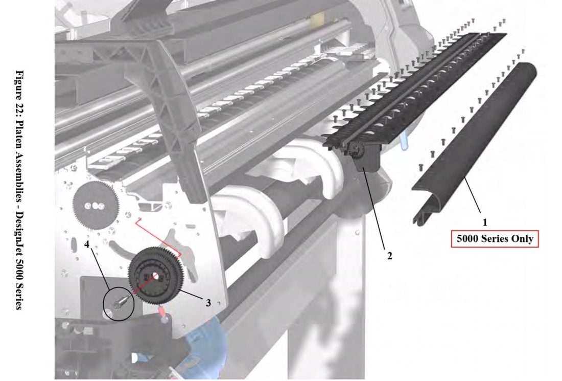 Engranaje de rodillo impulsor para impresoras HP DesignJet 5000/5500 (C6090-60096)