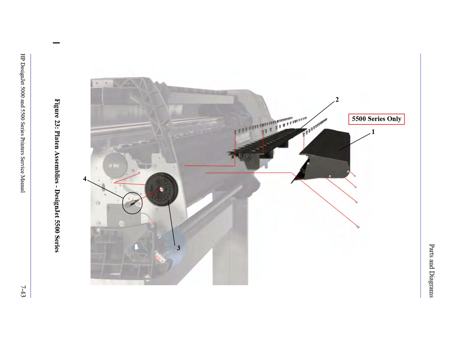 Conjunto de calentador para impresoras HP DesignJet 5000/5500 - Modelo de 60&quot; (Q1253-60011)