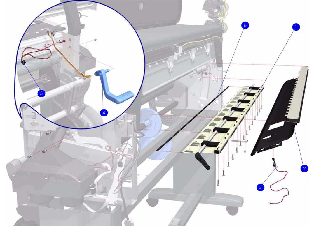 Conjunto completo de rueda de presión - Para la serie HP Designjet Z6100, Z6100ps de 42 pulgadas (Q6651-60280)