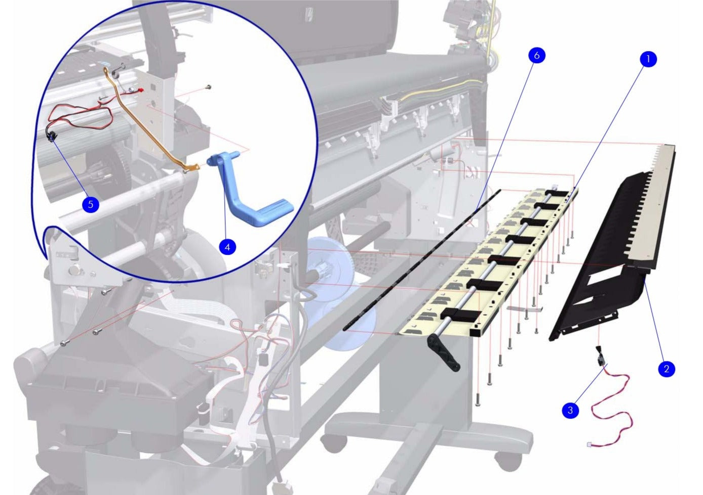 Conjunto completo de rueda de presión - Para la serie HP Designjet Z6100, Z6100ps de 42 pulgadas (Q6651-60280)