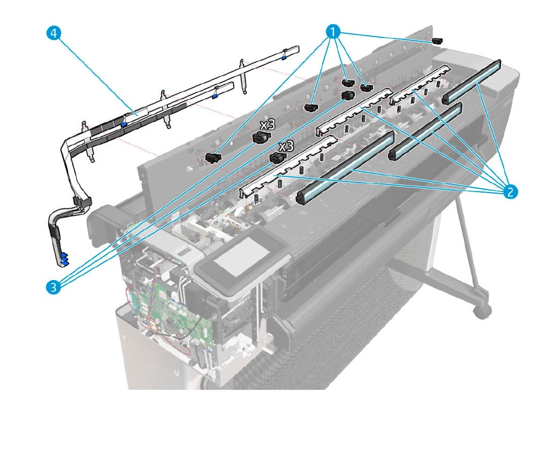 Kit de barras de escaneo SV para la serie HP DesignJet T830 (F9A30-67018)