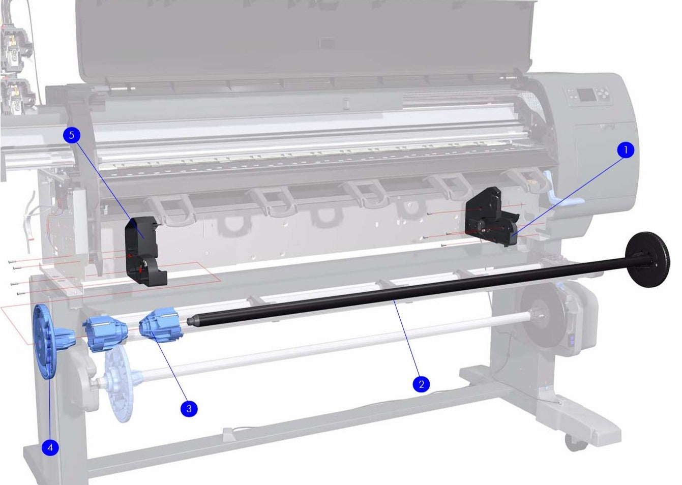 Módulo de alimentación de rollo derecho para plotters HP Designjet Z6100 (Q6651-60311) - Reacondicionado