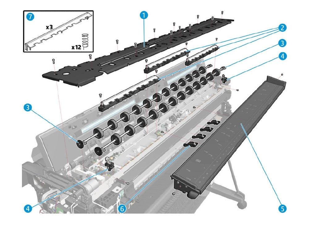 Kit de eje de alimentación del escáner SV para la serie HP DesignJet T830 (F9A30-67025)