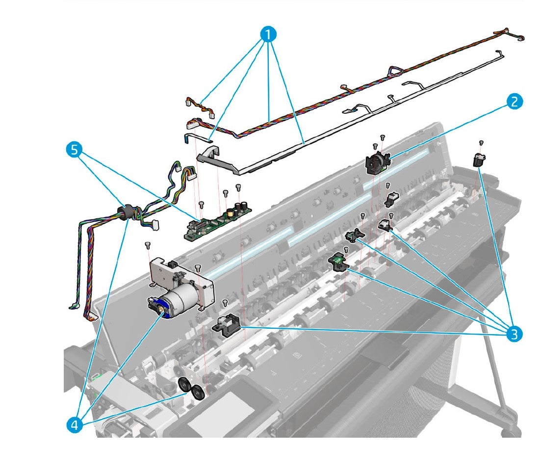 Kit de motor de alimentación de escáner SV para la serie HP DesignJet T830 (F9A30-67024)