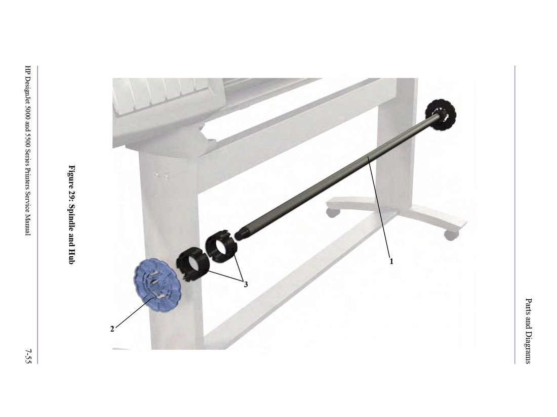 Eje de conexión (azul) para impresoras HP DesignJet 5000/5500 (C6090-60105)