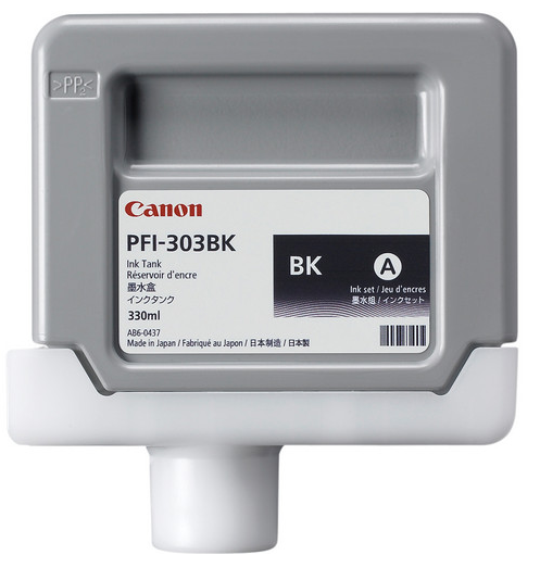 Depósito de tinta negra Canon PFI-303BK (330 ml) para imagePROGRAF iPF810, iPF810 PRO, iPF815, iPF815 MFP, iPF815 MFP M40, iPF820, iPF820 PRO, iPF825, iPF825 MFP, iPF825 MFP M40 - 2958B001AA