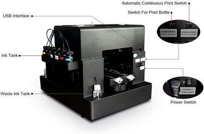 Impresora automática de camisetas A3 DTG DTF con plataforma de vacío, impresora DTG de cama plana, impresión en camisetas oscuras/claras.