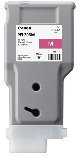 Tanque de tinta magenta Canon PFI-206M (300 ml) para imagePROGRAF iPF6400, iPF6400S, iPF6450 - 5305B001AA