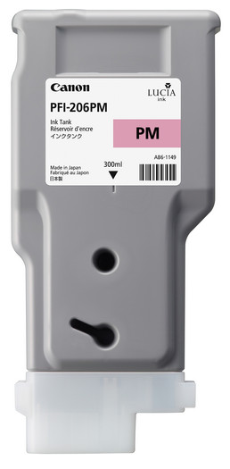 Tanque de tinta magenta fotográfica Canon PFI-206PM (300 ml) para imagePROGRAF iPF6400, iPF6400S, iPF6450 - 5308B001AA