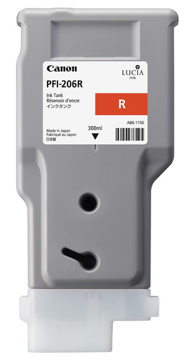 Depósito de tinta roja Canon PFI-206R (300 ml) para imagePROGRAF iPF6400, iPF6400S, iPF6450 - 5309B001AA